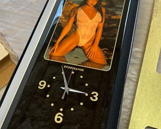 Black lacquer "Stephanie" wall clock (new in box)
