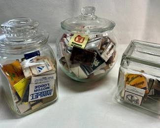 Jars of vintage matchbooks