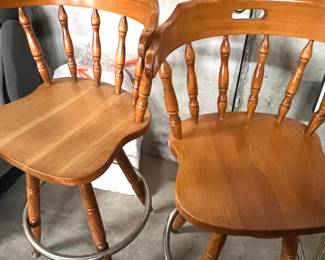 Oak swivel bar stools