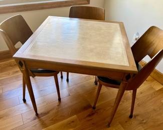MCM game table with 4 chairs