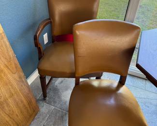 Set Vinyl & Wood Chairs 19"Wx35"Hx21"D $90