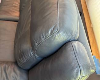 Leatherette Gray Couch w/2 electric recliners 90"Wx41"Hx36"D $550