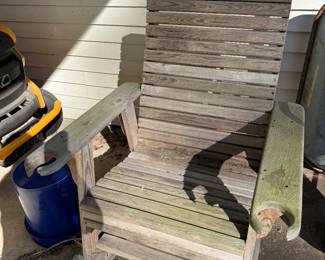 Wood rocker with drink holder $70