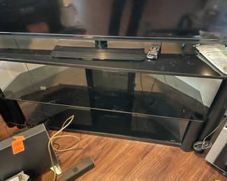 7. Glass & Metal TV stand $90