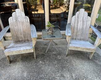 Set of 2 wood Adirondacks chairs $80