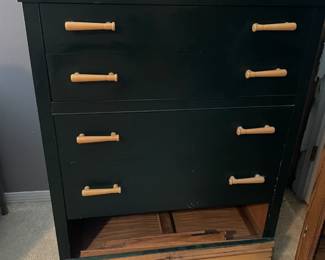 Black wood tall chest as is $80