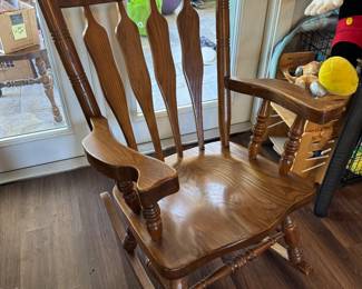 Oversized wooden rocker 27"Wx43"Hx28"D $120