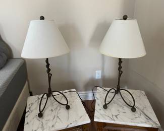 Pair of Wrought Iron Lamps $80