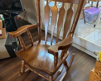 Oversized wooden rocker 27"Wx43"Hx28"D $120