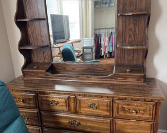 Dresser with mirror 62"Wx75"Hx17"D - As is $80