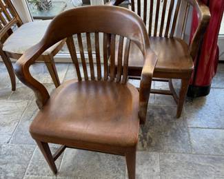 2 solid Antique arm wood chairs 24"Wx31"Hx22"D
$80 each