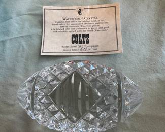 Waterford Crystal Colts Football numbered $50