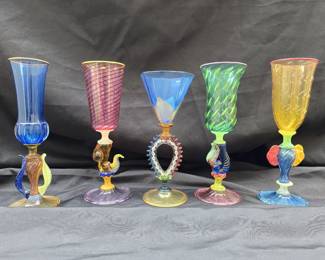 Robert Dane "Tutti Frutti" Venetian Goblets