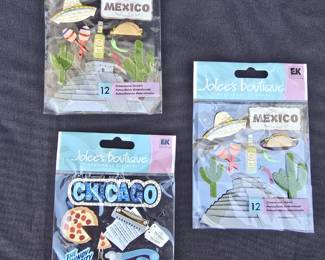 3x Pack Dimensional Stickers Chicago & Mexico