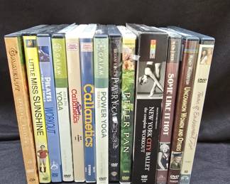 Movies/DVDs: Camelot Special Edition; Little Miss Sunshine; Pilates Workout; AM & PM Yoga; Super Callanetics; Callanetics; Power Yoga Total Body; Bryan Kest's Power Yoga; Peter Pan; New York City Ballet: The Complete Workout; Some Like It Hot; Uncommon Women and Others; Terms of Endearment