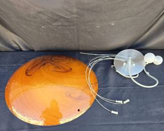 Amber Blown Glass Hanging Lamp
