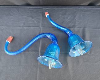 Blue Glass Chandelier