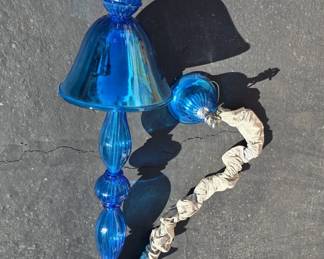 Blue Glass Chandelier