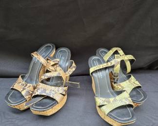 Donald J Pliner Made in Italy Snake Pattern Couture Wedges Size 6.5