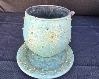 Handpainted Embellished Teacup