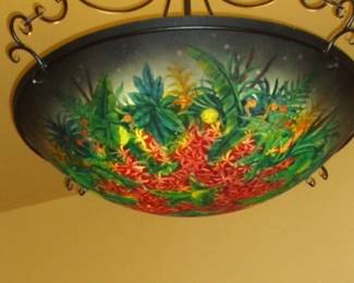Ulla Darni hand painted Original Floral 30" Chandelier