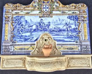 Vintage Portuguese Ceramic Wall Décor Painted Tiles
