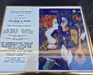Framed Ellison & Eden, A New Play Ad Poster, 1990
