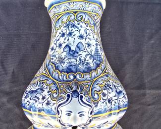 Hand-painted Portuguese Pottery Clay Terracotta Pitcher 