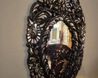 Ornate Mosaic Oval Mirror