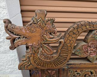 Indonesian Teak hand carved wall mirror