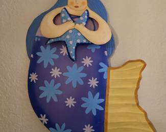 Mermaid Tin Hangable Wall Decor