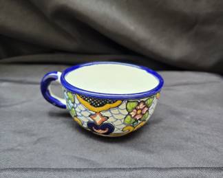 Ornate Handpainted Blue Rimmed Teacup