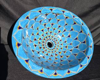 Ceramic Mexican Hand-Painted Sink