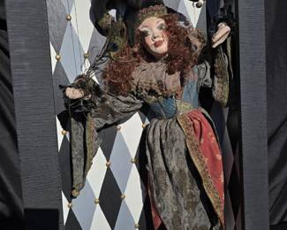 Framed Hand-made Jester Marionette