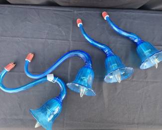 Blue Glass Chandelier