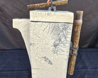 Bamboo Handles Clay Pitcher