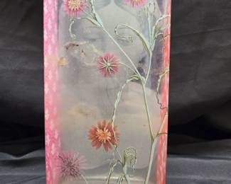 Decorative Floral Art Glass Vase