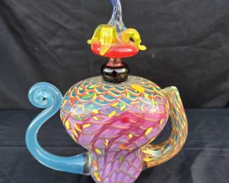 Original Christian Thirion blown glass Art Teapot