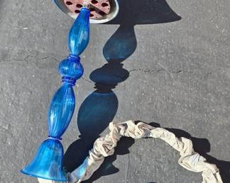 Blue Glass Chandelier