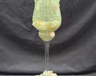 Shell Encrusted Mosaic Wine Glass