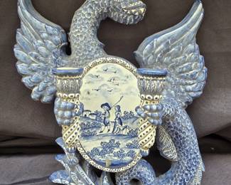 Portuguese Phoenix Rising Double Wall-Mounted Candleholder