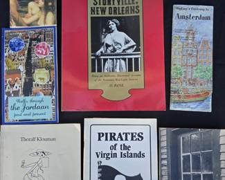 Book Collection: Pirates of the Virgin Islands, Storyville: New Orleans, Amsterdam Guidemap, Myth and Romance: The Art of J. W. Waterhouse,  Walks Through The Jordaan: Past and Present, Thoralf Klouman, Nasjonalgallerie Oslo