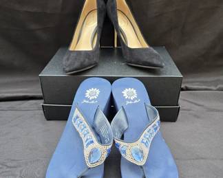 Jewel Sandals/Black Heels Size 6.5