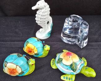 Nautical-Themed Ceramic/glass, Salt and pepper shakers and figures