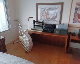 exercise bike desk, printers