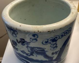 Small Blue and White Chinese Spice/Tobacco Jar
