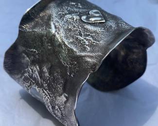 Large Sterling Handmade Cuff Bracelet