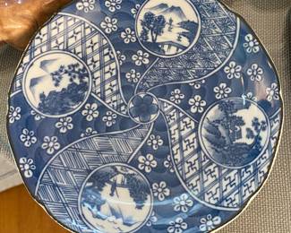 Blue and White Japanese Takahashi Plate