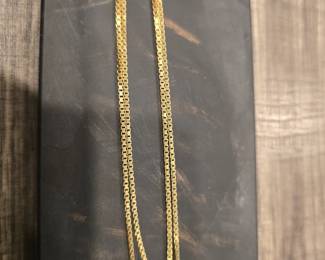 14k Gold box chain necklace. 