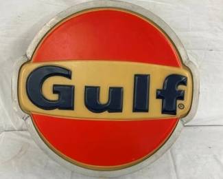 EMB. GULF CAN SIGN 21" 5 1/2" CAN
